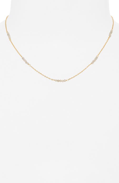 Shop Argento Vivo Sterling Silver Beaded Station Chain Necklace In Gold/white
