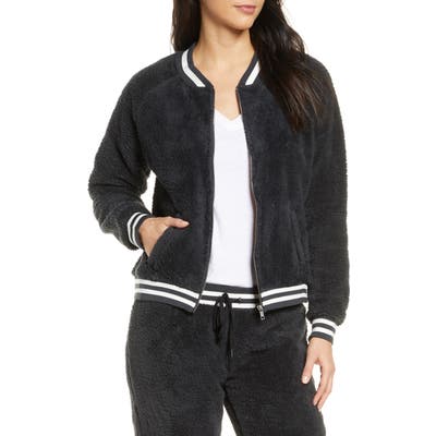 Pj Salvage Pile Fleece Bomber Jacket, Grey