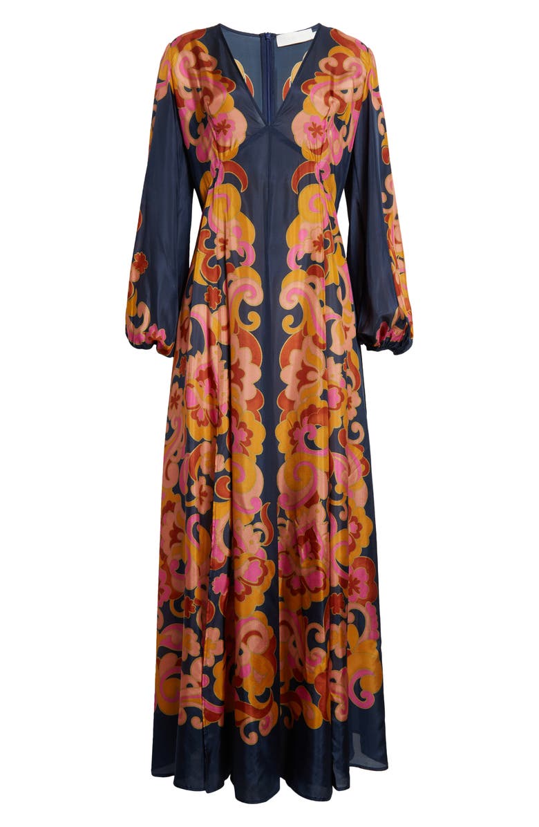 Zimmermann Acadian Paisley Long Sleeve Silk Maxi Dress | Nordstrom