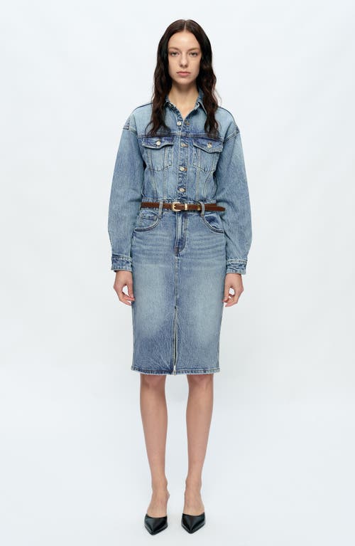 Shop Bayeas Doris Long Sleeve Denim Shirtdress In Island