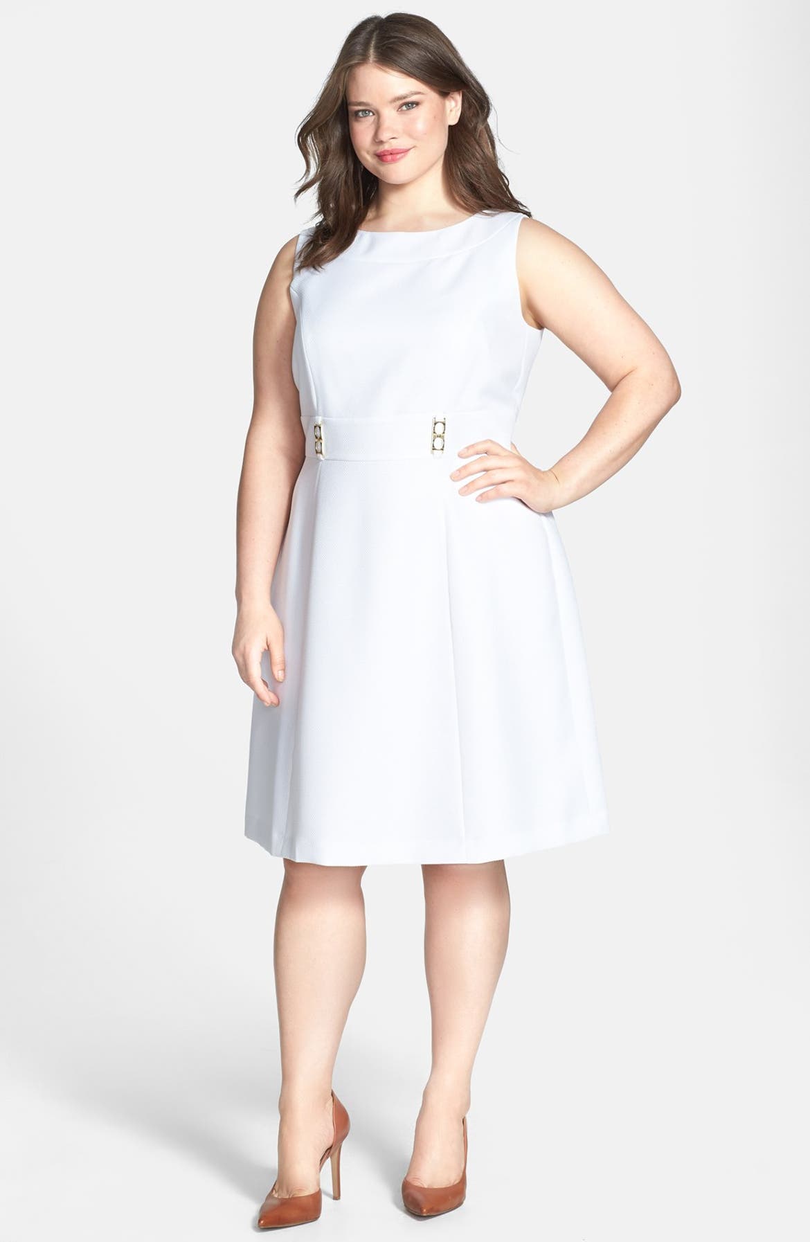 Tahari Textured Fit & Flare Dress (Plus Size) | Nordstrom