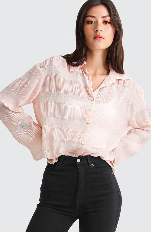 Belle & Bloom Yoko Shirred Chiffon Blouse - Blush
