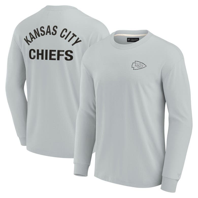 Shop Fanatics Signature Unisex  Gray Kansas City Chiefs Elements Super Soft Long Sleeve T-shirt