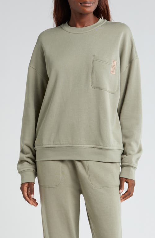 Lunya Silksweats™ Oversize Cotton Blend Pajama Sweatshirt in Shaded Olive 