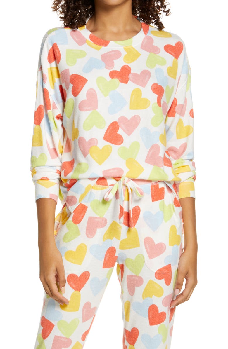 BP. Comfy Sleep Top, Main, color, IVORY EGRET HAPPY HEARTS