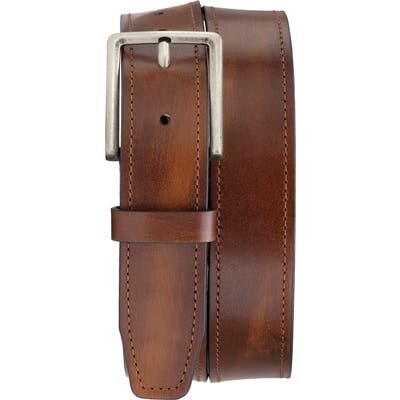 Trask Keystone Leather Belt, Cognac Italian Stained Calf