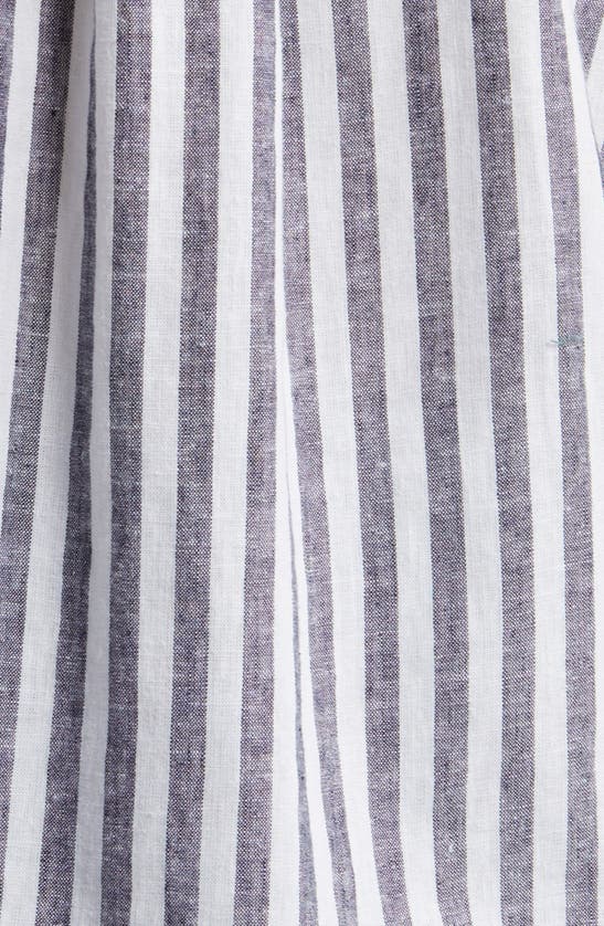 Shop Caslon (r) Linen Blend Button-up Shirt In Navy Blazer Katie Stripe