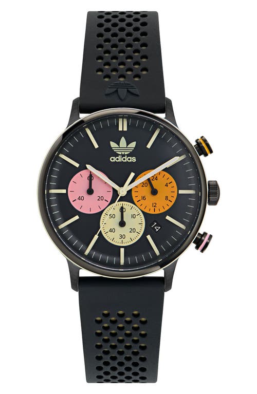 adidas AO Silicone Strap Chronograph Watch in Black at Nordstrom