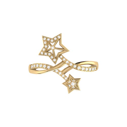 Luvmyjewelry Stars Entwined Sterling Silver Diamond Ring In 14kt Gold Vermeil On Sterling