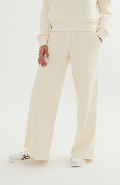 Marine Layer Anytime Wide Leg Fleece Sweatpants In Antique