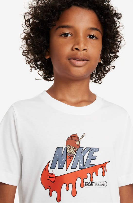 Shop Nike Kids' Treat Your Sole Graphic T-shirt In White