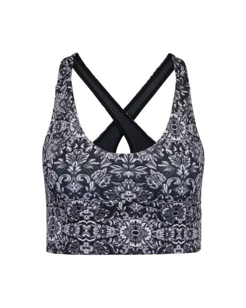 Shop Adore Me Lotus Medium Support Lotus Sports Bra In Geo Black