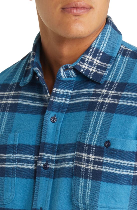 Shop Schott Two-pocket Long Sleeve Flannel Button-up Shirt In Sky