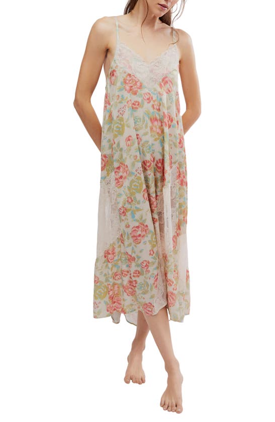 Shop Free People First Date Print Sleeveless Maxi Dress In Tea Combo