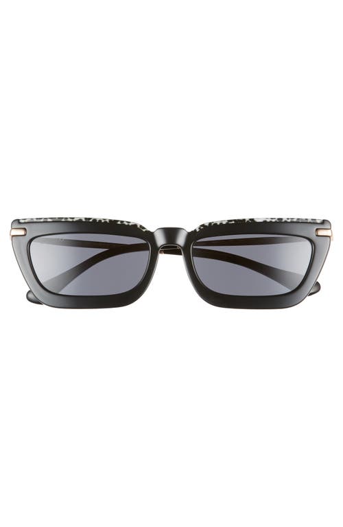 Shop Jimmy Choo Vela 55mm Flat Top Sunglasses In Black/grey Blue