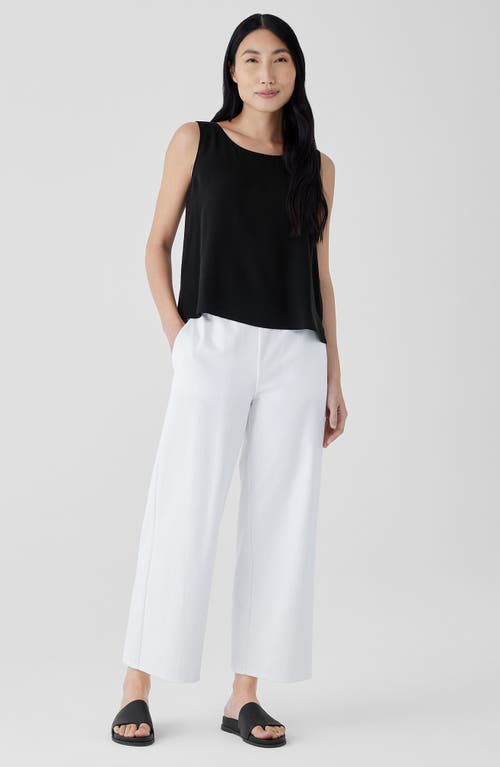 Eileen Fisher Ankle Organic Cotton Blend Ponte Wide Leg Pants In White