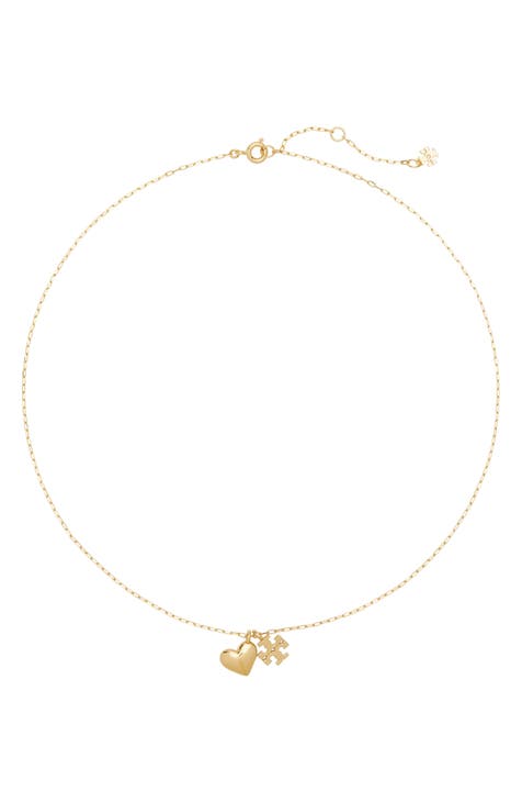 Tory burch logo hot sale charm delicate necklace