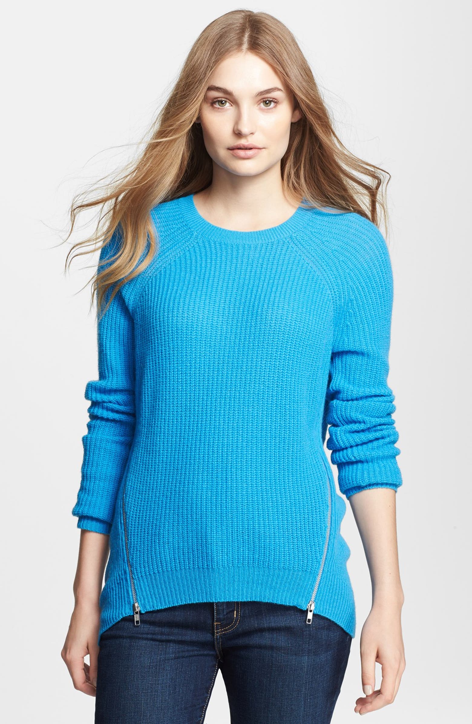 autumn cashmere Zip Detail Ribbed Cashmere Sweater | Nordstrom
