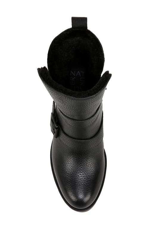 Naturalizer Verney Water Repellent Faux Fur Lined Platform Moto Bootie In Black