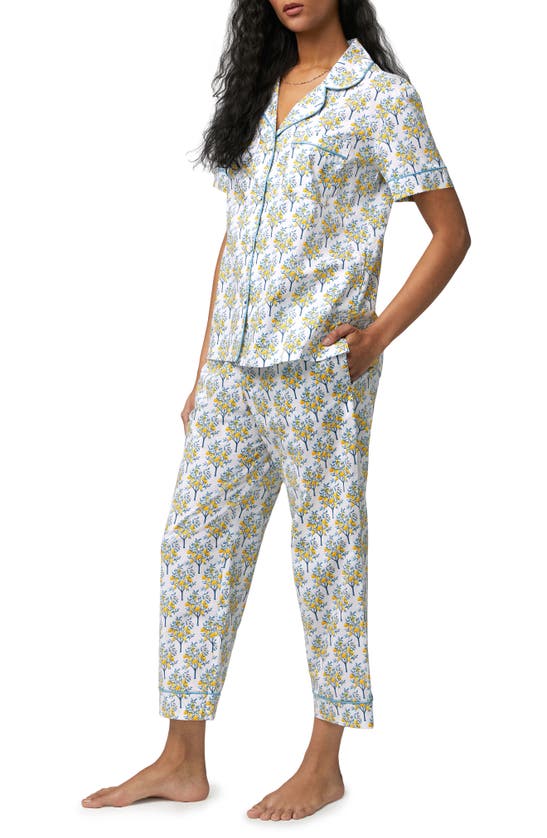 Bedhead Pajamas Print Crop Organic Cotton Pajamas In Lemon Trees