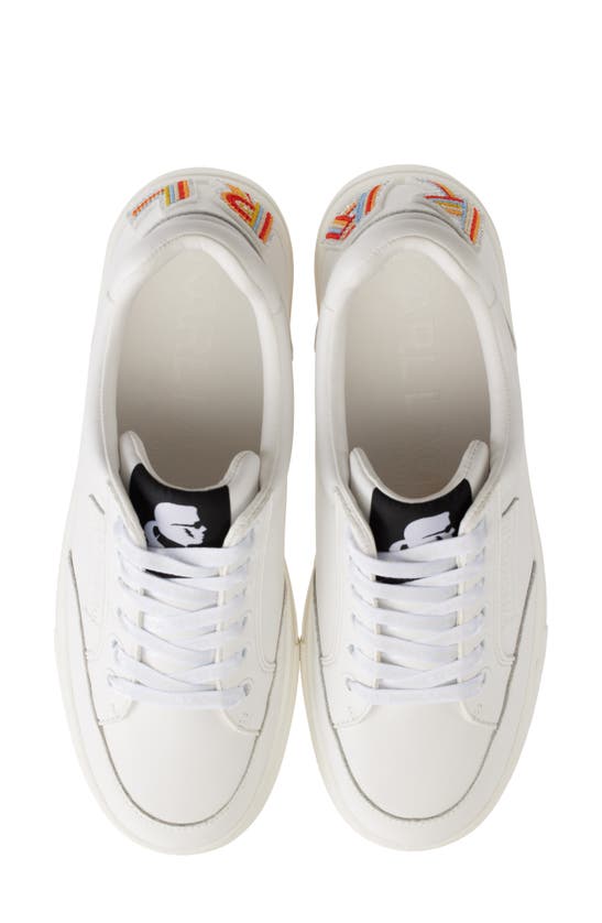 Shop Karl Lagerfeld Calico Logo Sneaker In Bright White