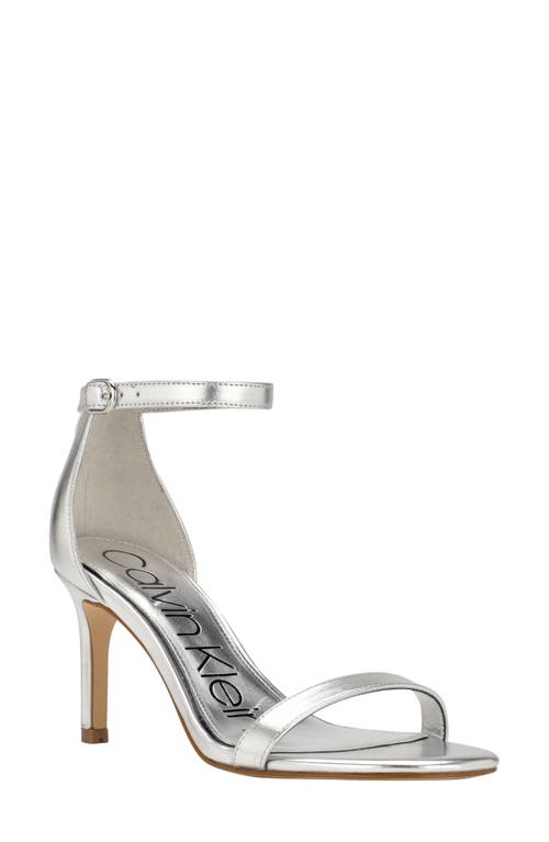 Calvin Klein Fairy Ankle Strap Sandal in Silver 040