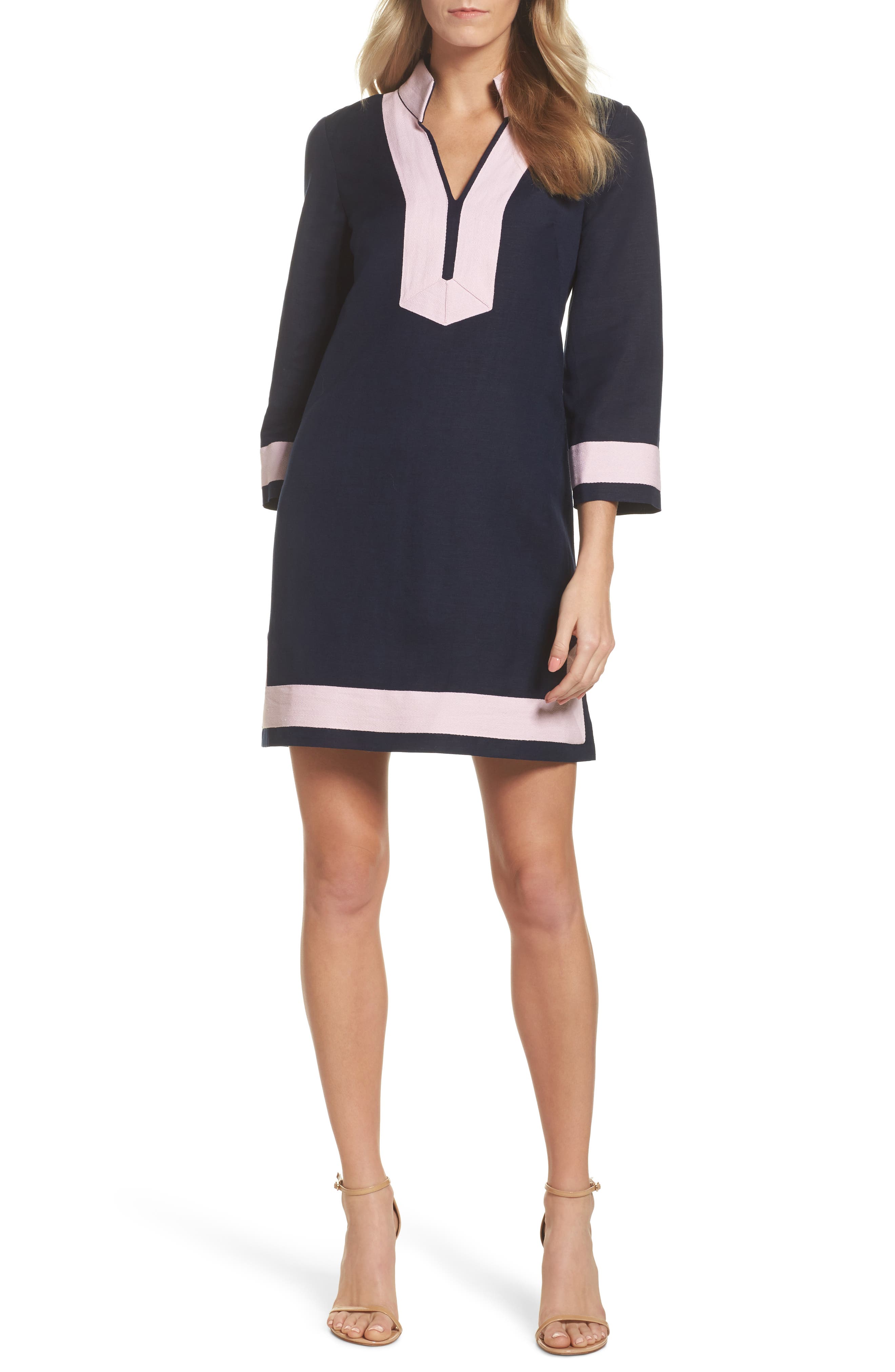 eliza j mandarin collar shift dress