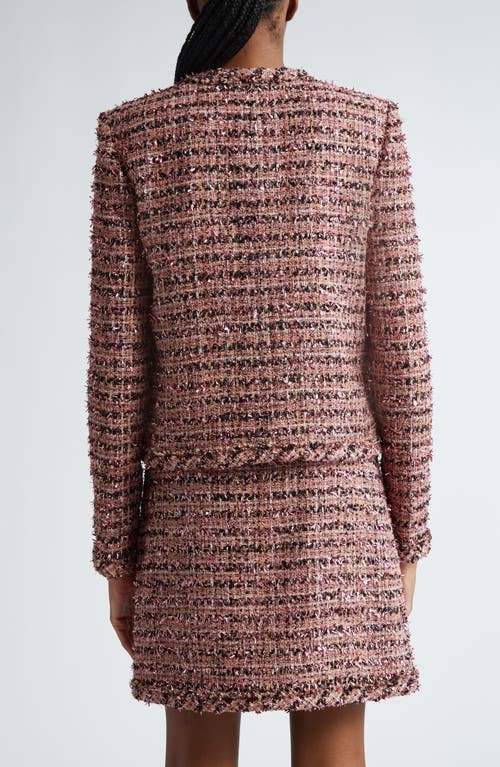 Shop St John St. John Collection Metallic Eyelash Tweed Jacket In Napa Pink Multi