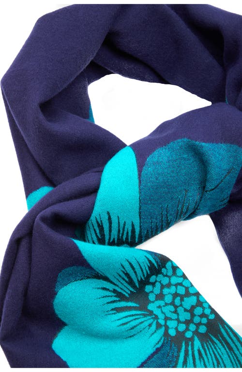 Saachi Floral Reversible Scarf In Navy