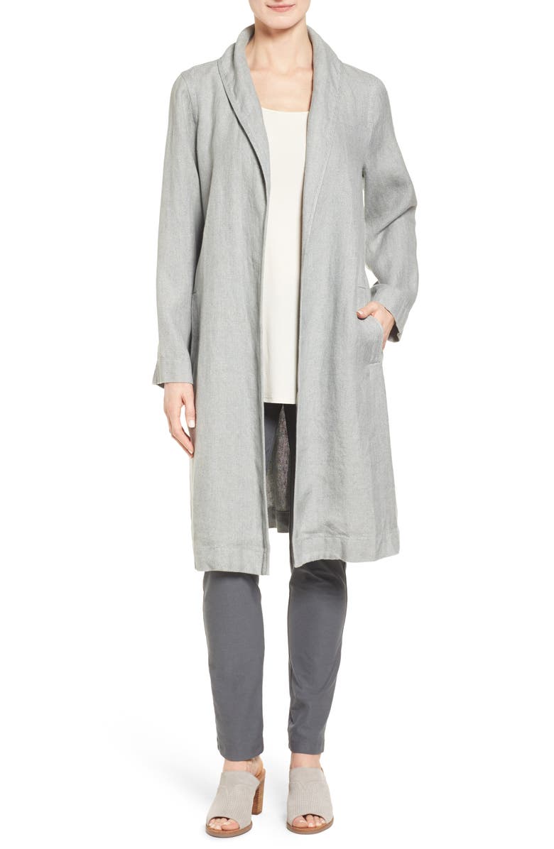 Eileen Fisher Long Organic Linen Jacket (Regular & Petite) | Nordstrom