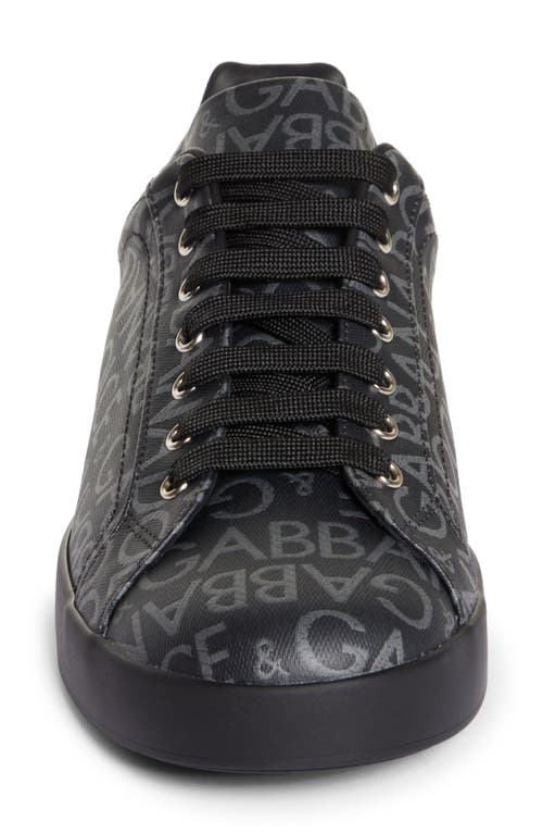 Shop Dolce & Gabbana Dolce&gabbana Portofino Logo Jacquard Sneaker In Black/grey