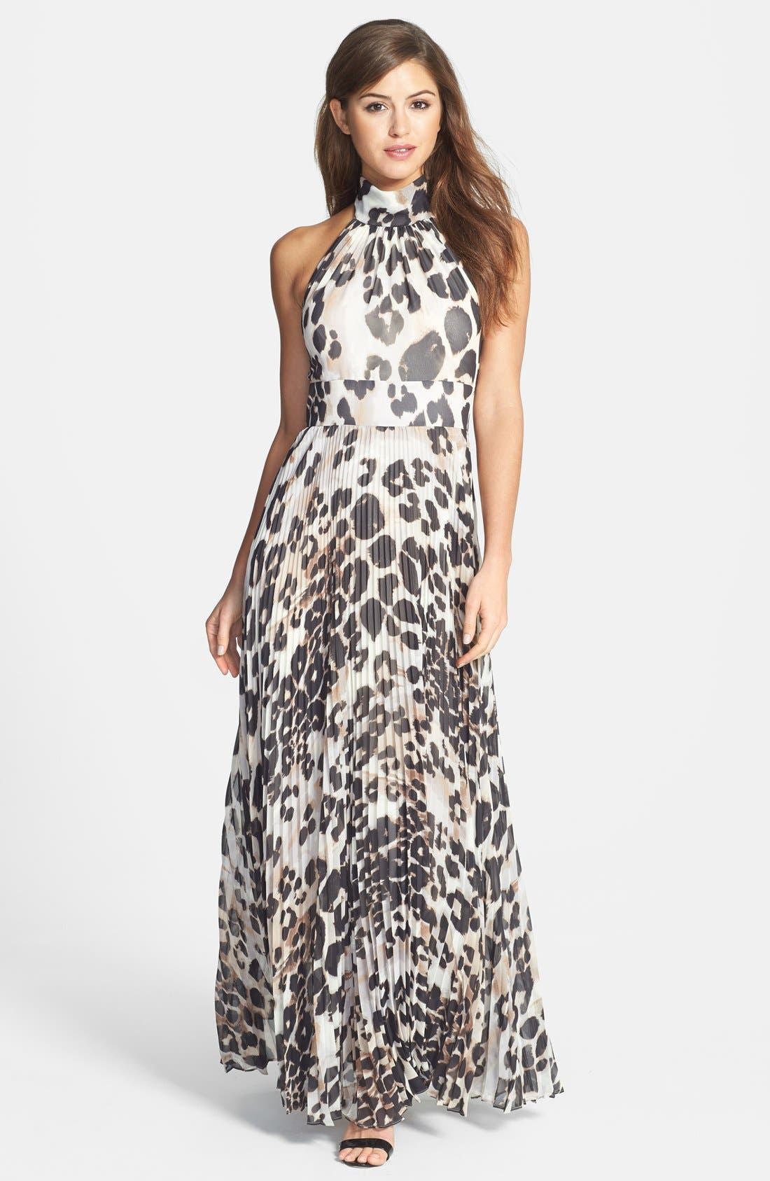 Eliza J Print Chiffon Halter Maxi Dress | Nordstrom