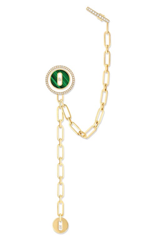 Messika Lucky Move Malachite Chain Linked Stud & Cuff Single Earring in Yellow Gold at Nordstrom