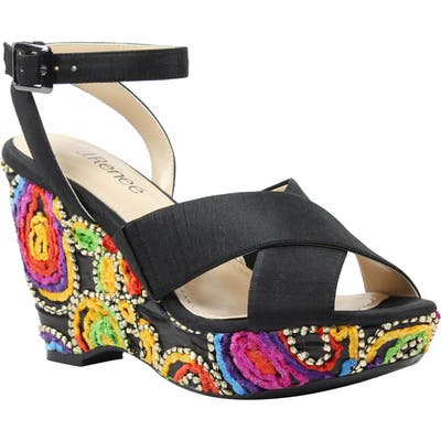 J. Renee Viollette Wedge Sandal, Black