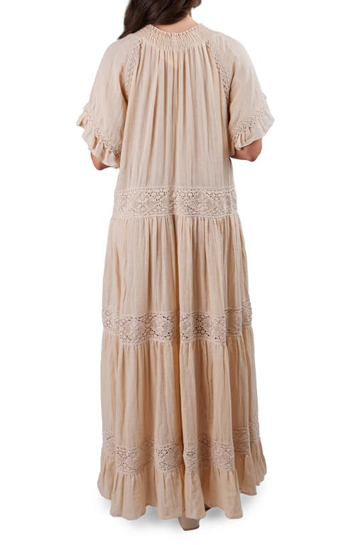 Saachi Tiered Cotton Maxi Dress In Taupe
