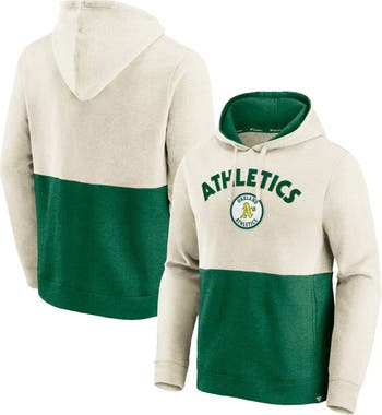 FANATICS Men's Fanatics Branded Oatmeal/Kelly Green Oakland Athletics  Vintage Arch Pullover Hoodie