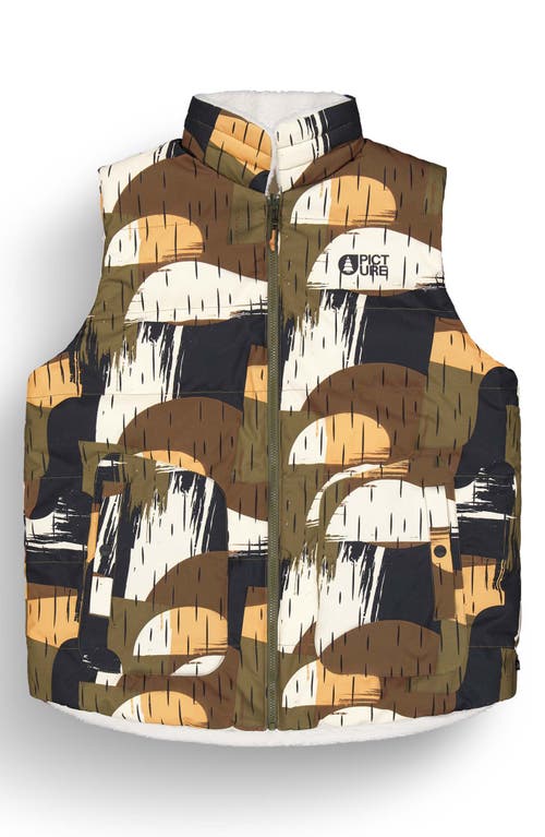 Shop Picture Organic Clothing Russello Reversible Water Repellent Vest In Arashi Camo Print