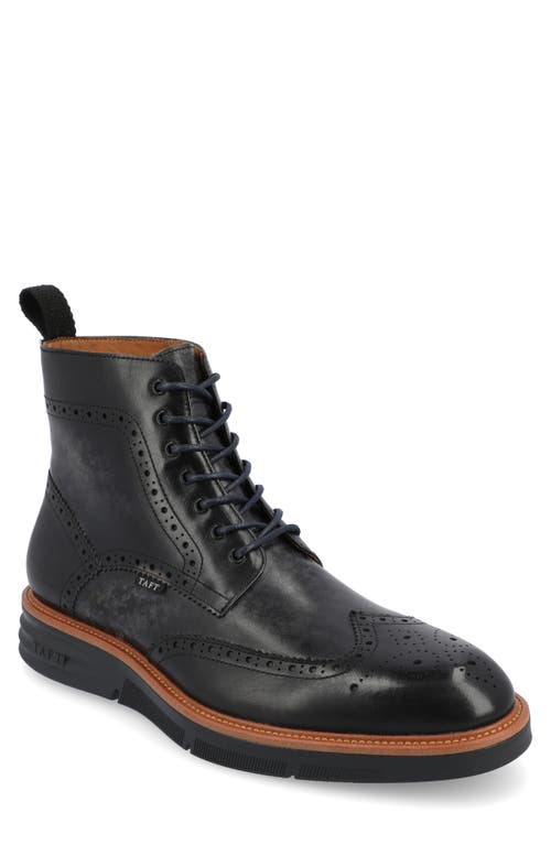 Leather Wingtip Boot in Midnight
