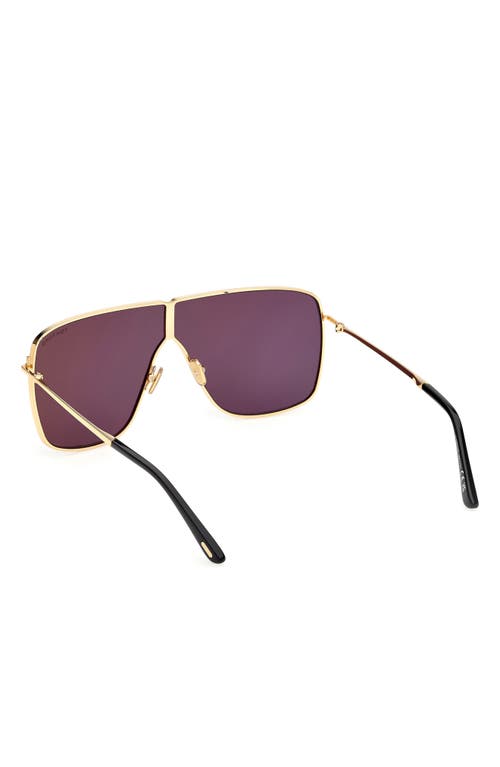 Shop Tom Ford Huxley 68mm Oversize Navigator Sunglasses In Shiny Deep Gold/smoke