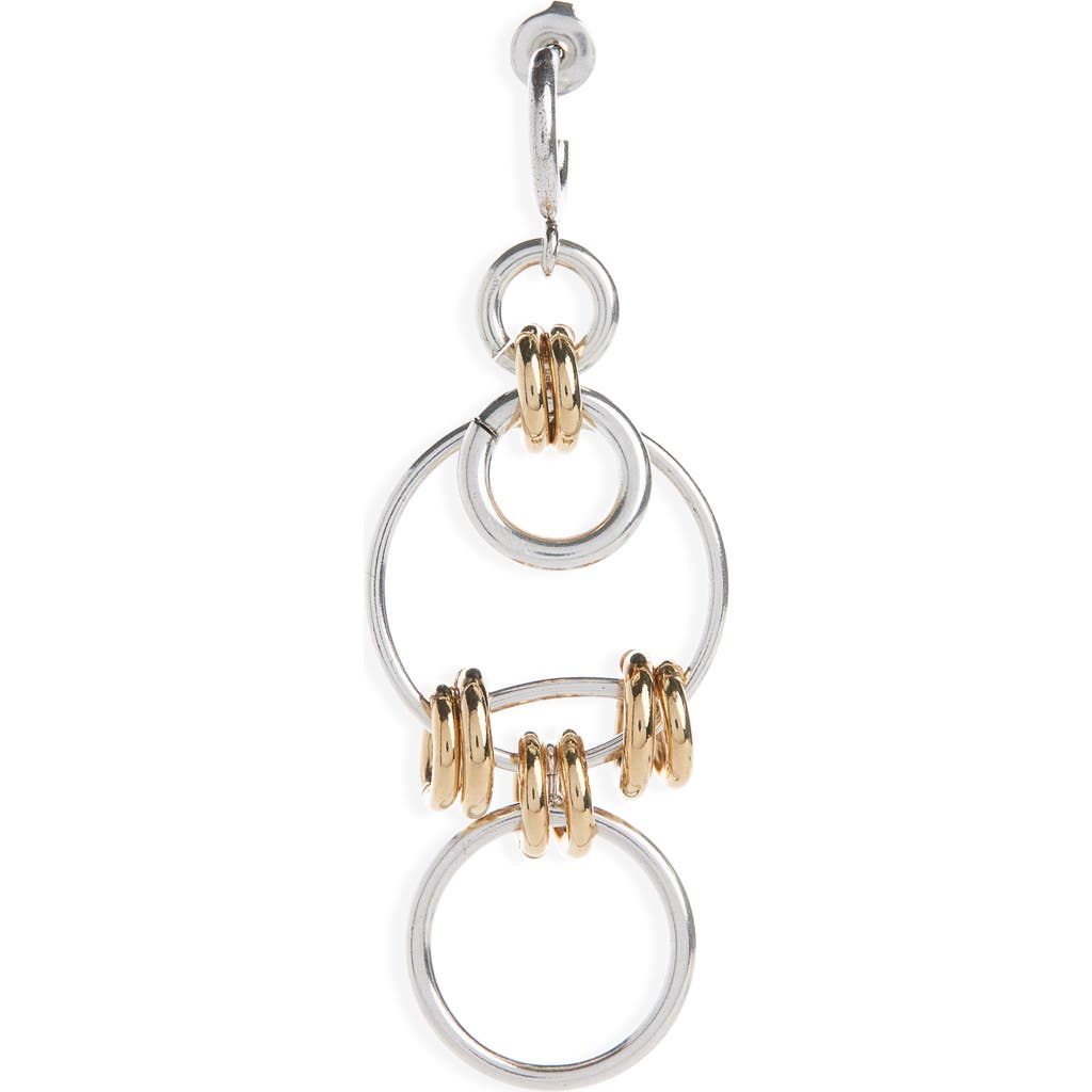 Isabel Marant Stunning Mixed Metal Single Drop Earring In Silver/dore