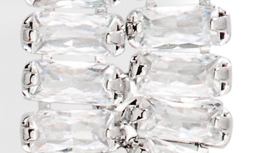 Nordstrom Rack Cz Baguette Linear Twist Earrings In Clear- Rhodium