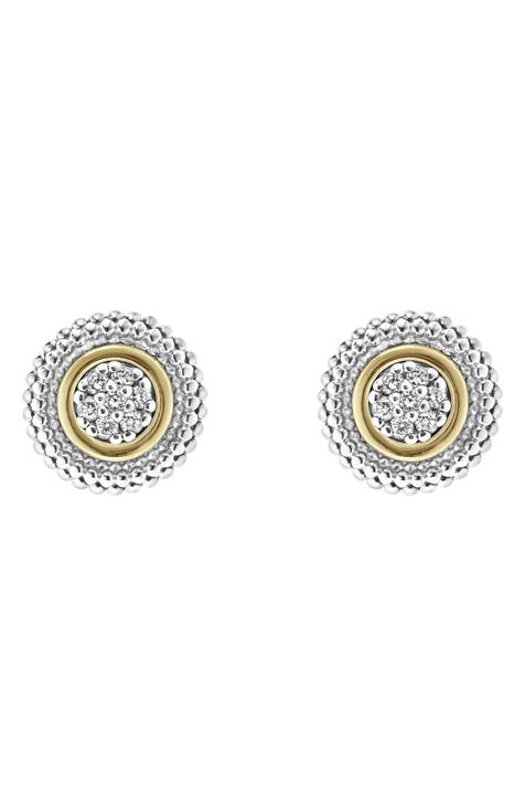 Caviar Diamond Stud Earrings