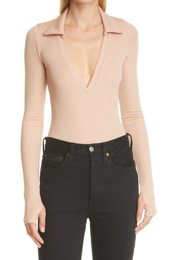 Click to view more detailed imagery on our partner's website Alix Nyc Monterey Long Sleeve Bodysuit In Fawn