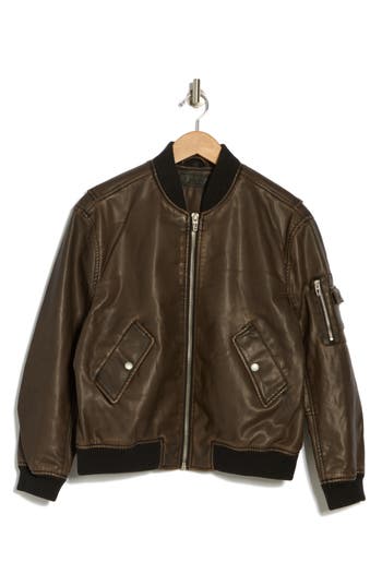 BLANKNYC BLANKNYC OLD SCHOOL FAUX LEATHER BOMBER JACKET