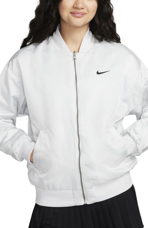 Nike Sportswear Reversible Varsity Quilted Bomber Jacket In Photon Dust/photon/black