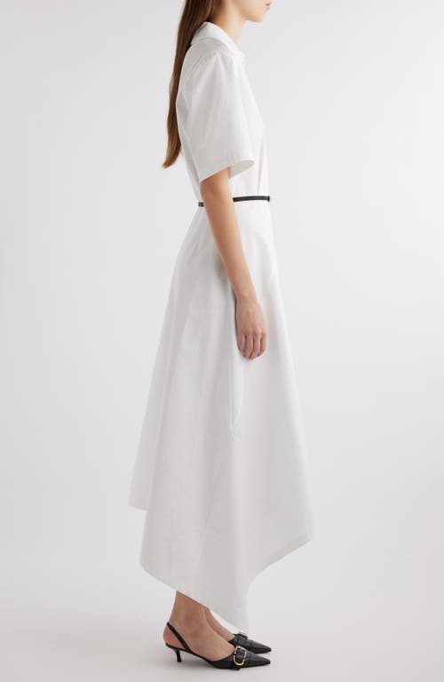 Shop Givenchy Voyou Belted Cotton Poplin Midi Dress In White