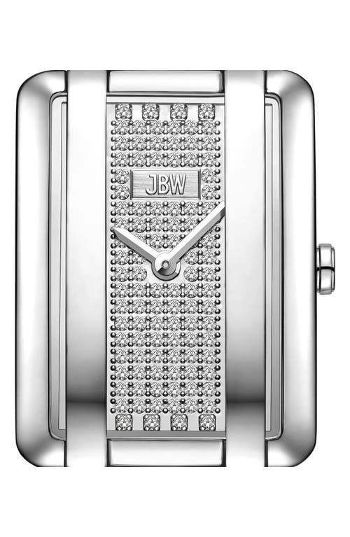 Jbw Mink Petite Lab Created Diamond Bracelet Watch, 23mm X 8mm In Silver/silver