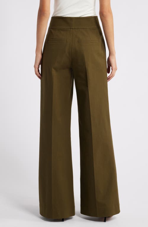 Shop Frame Le Hardy High Waist Wide Leg Pants In Rich Military