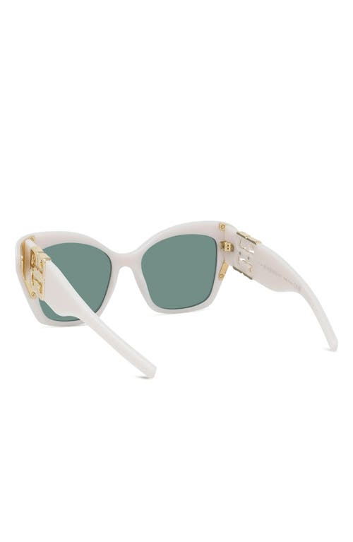 Shop Givenchy 4g Liquid 54mm Square Cat Eye Sunglasses In White/green