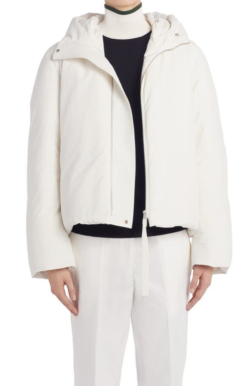 Jil Sander Recycled Down Jacket with Hood in Natural